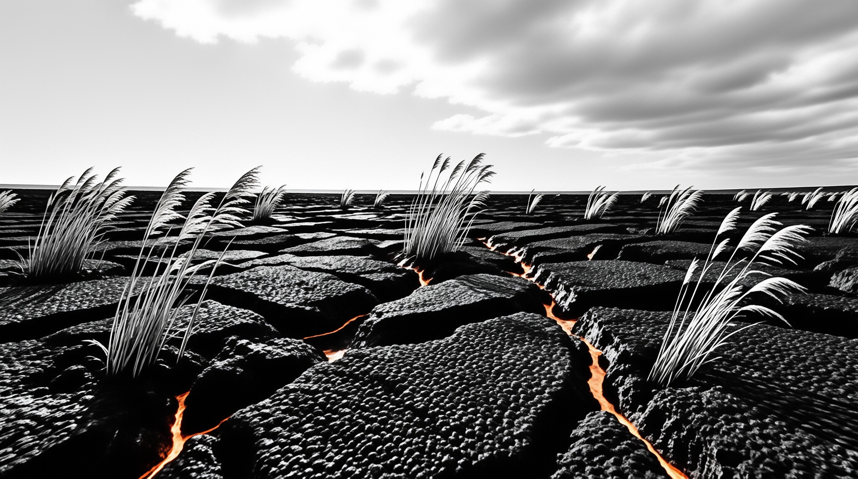 Volcanic Field with Lava
