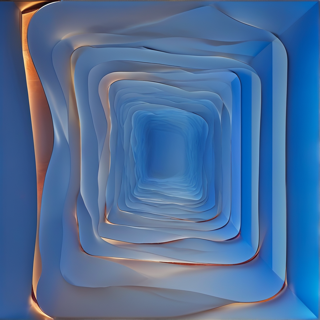 Spiraling Blue Tunnel