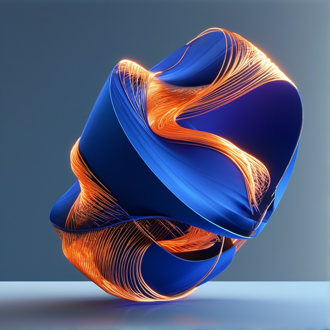Abstract Blue Orange Form