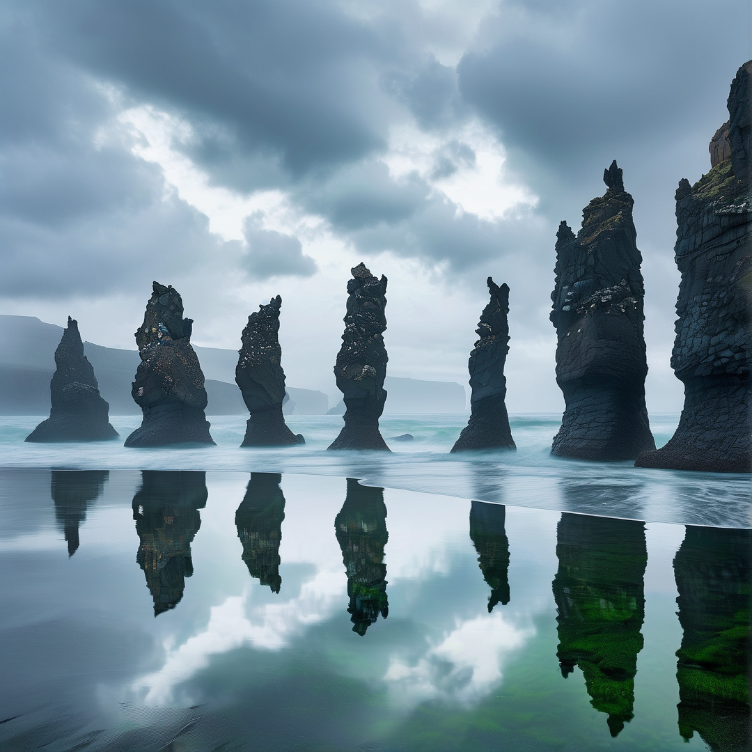 Basalt Sea Stack Landscape