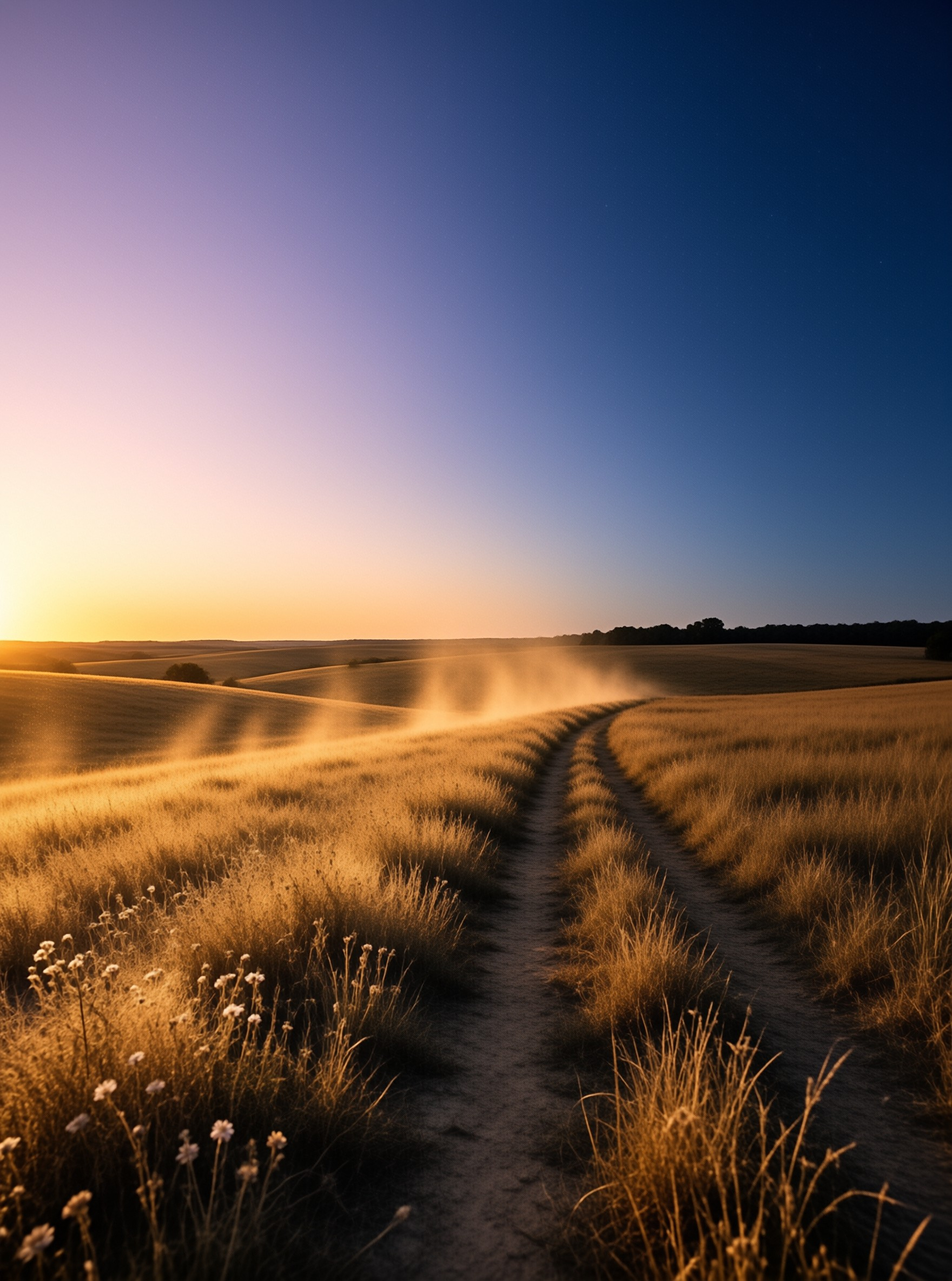 Golden Path in Rolling Hills
