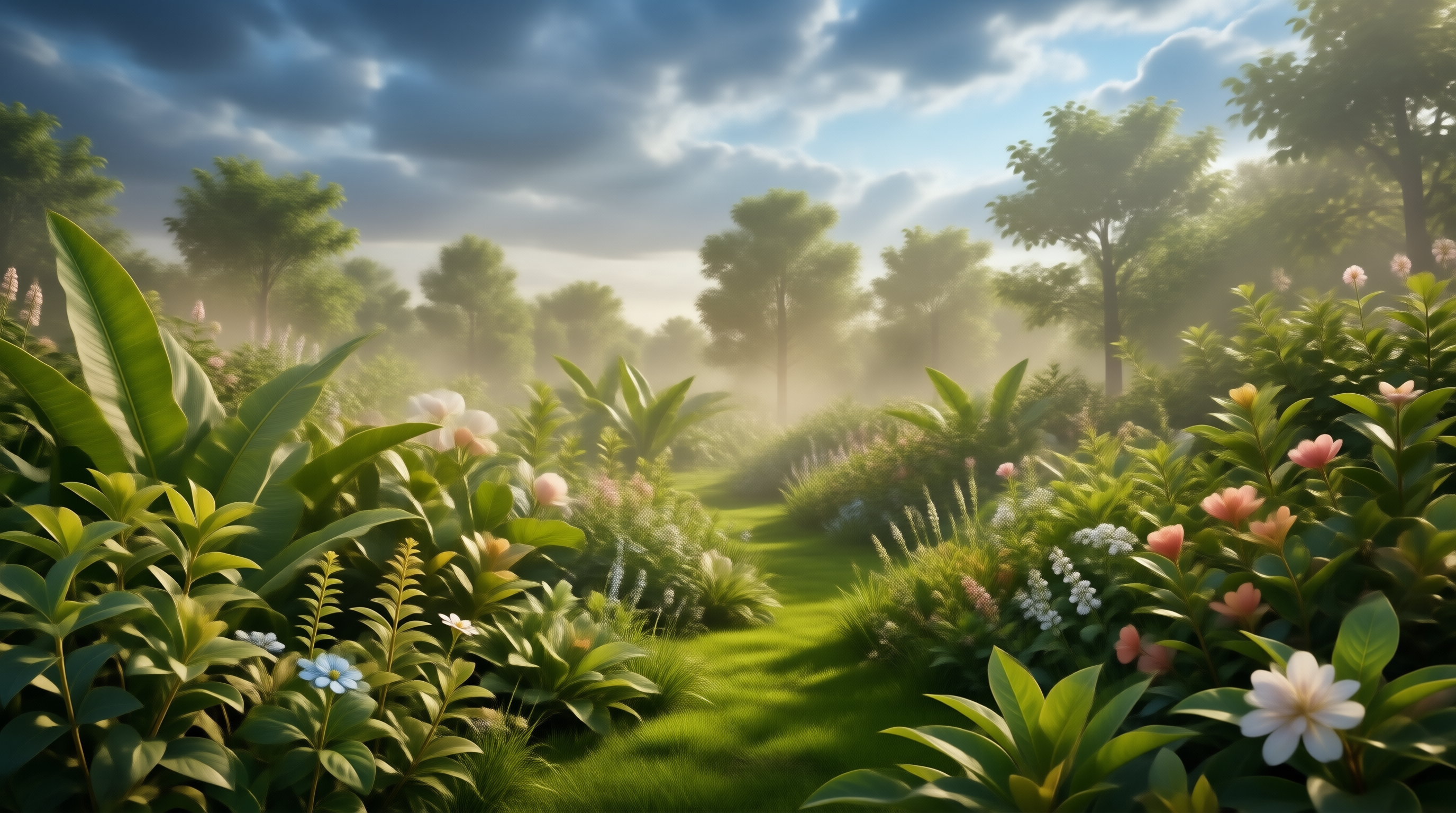 Misty Morning Garden