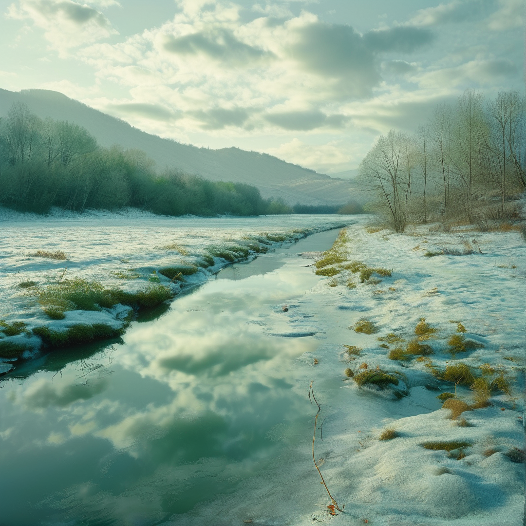 Frozen River Landscape