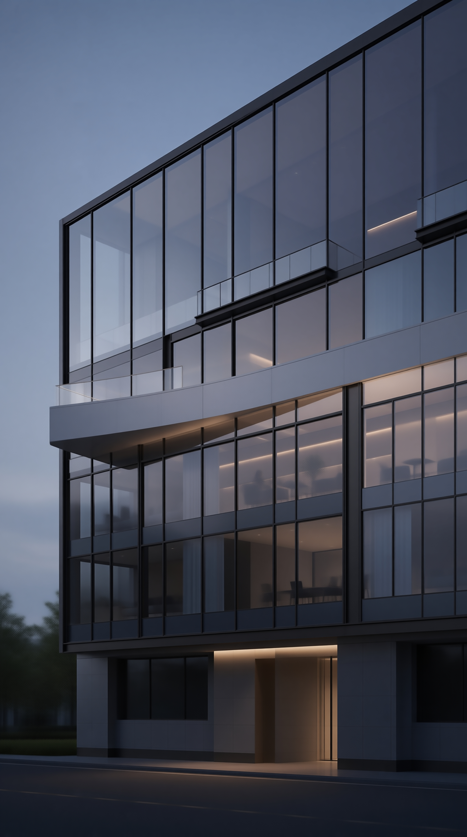 Modern Glass Building Facade
