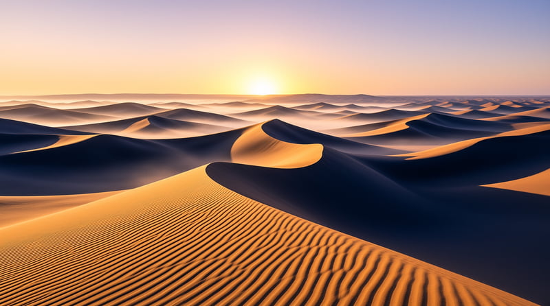 Vast Desert Dunes at Sunset