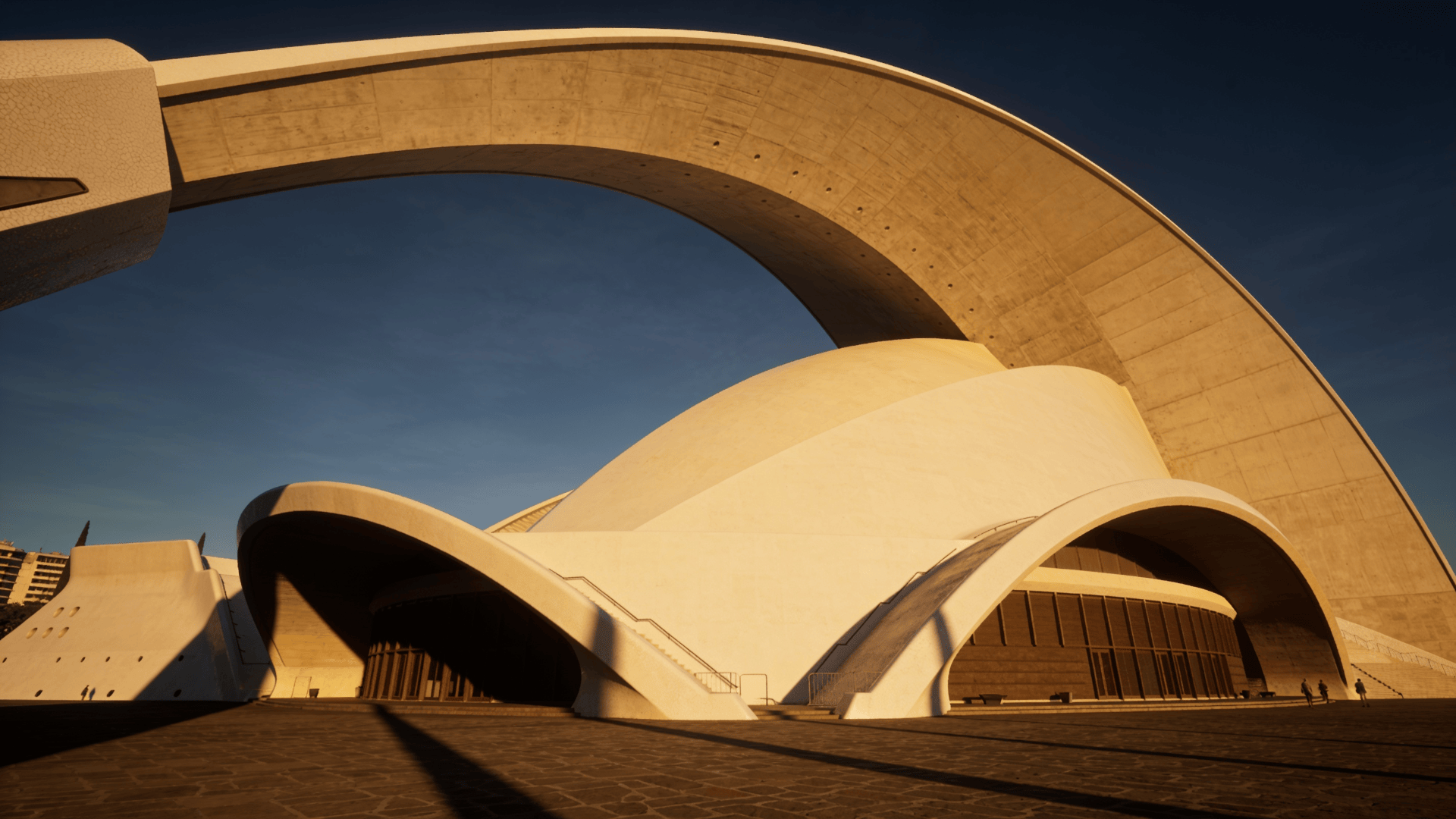 Museum with Curved Concrete — Urban Plaza