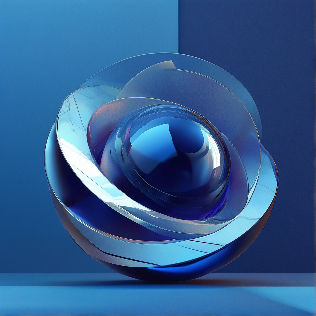 Abstract Blue Glass Sphere