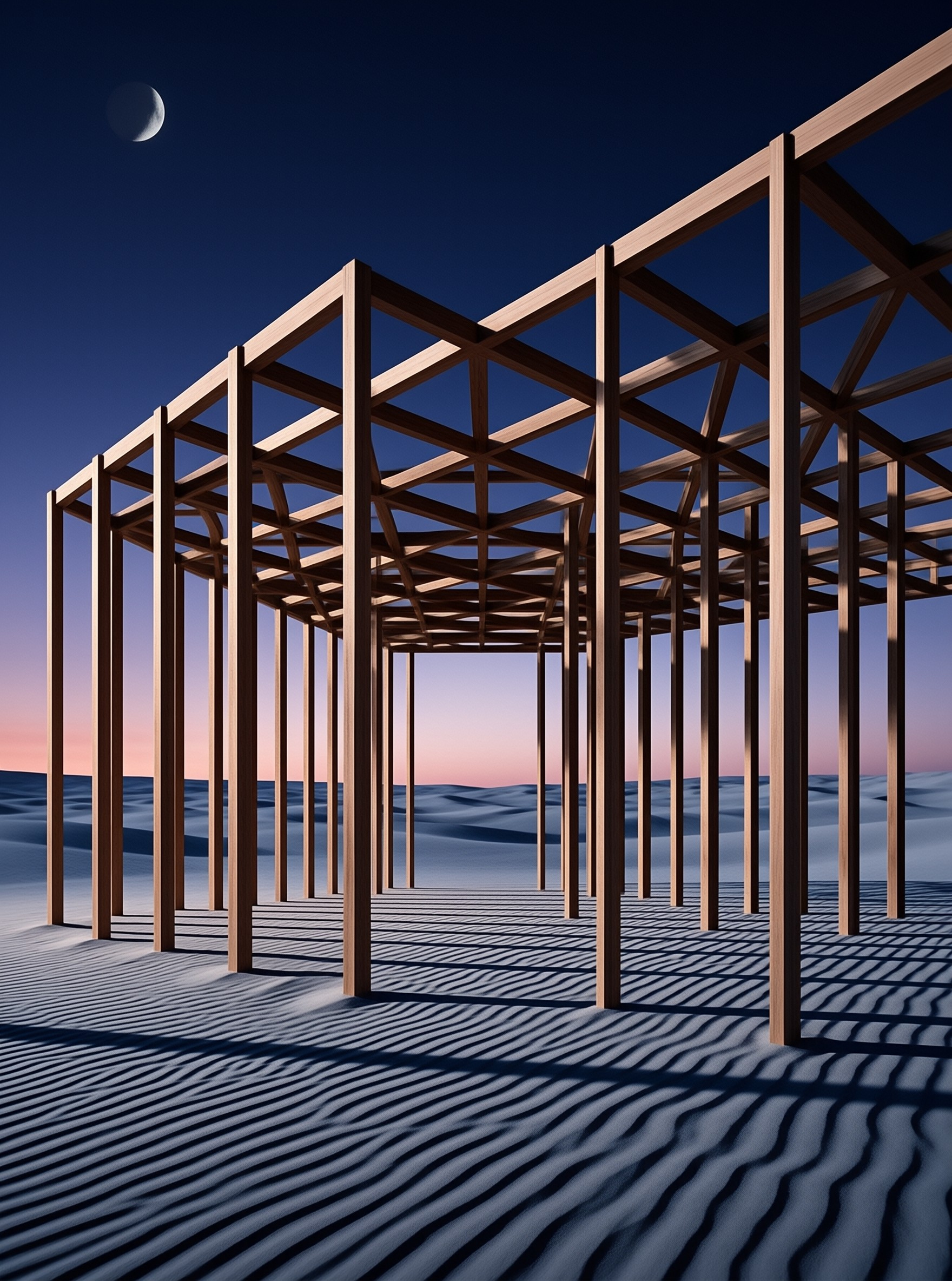 Desert Wooden Frame at Dusk