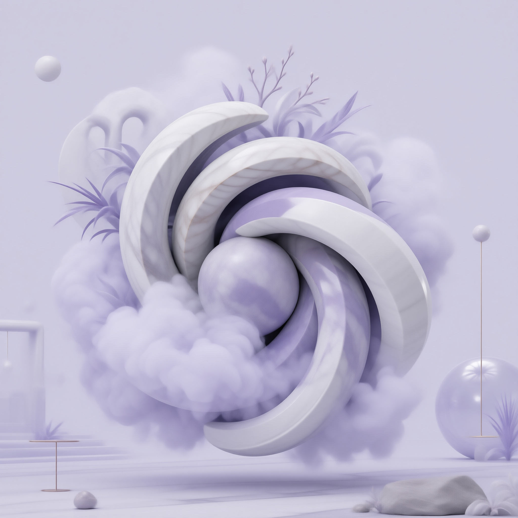 Surreal Lavender Sculpture