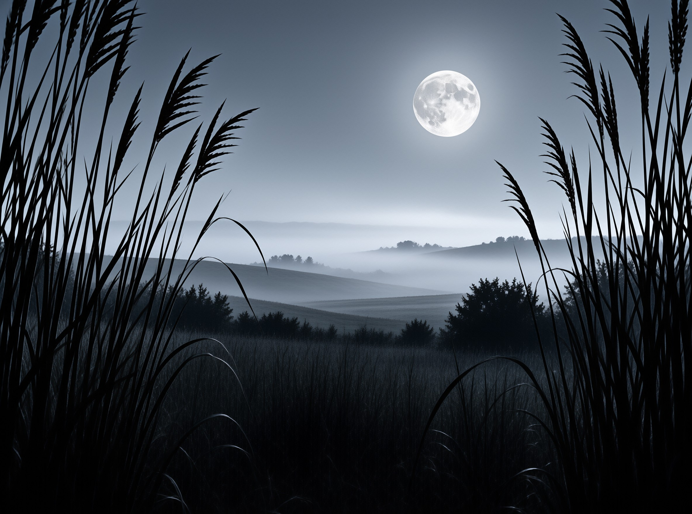 Moonlit Night Landscape
