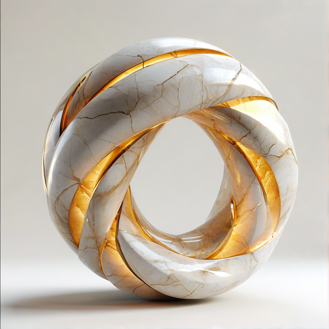 Twisted Marble and Gold Ring