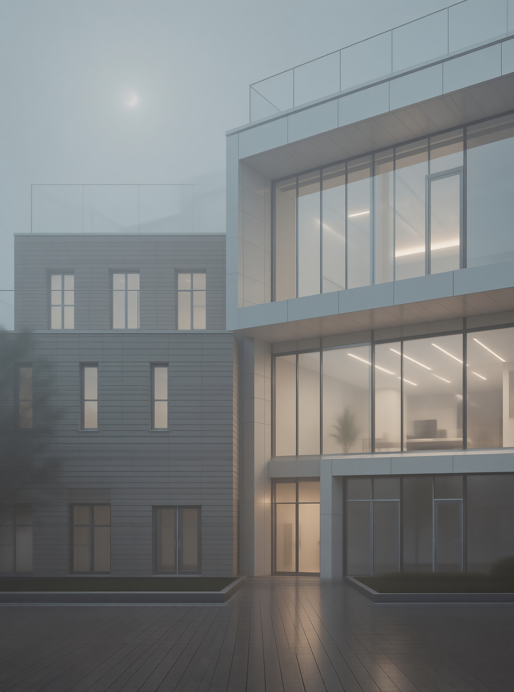 Foggy Modern Architecture