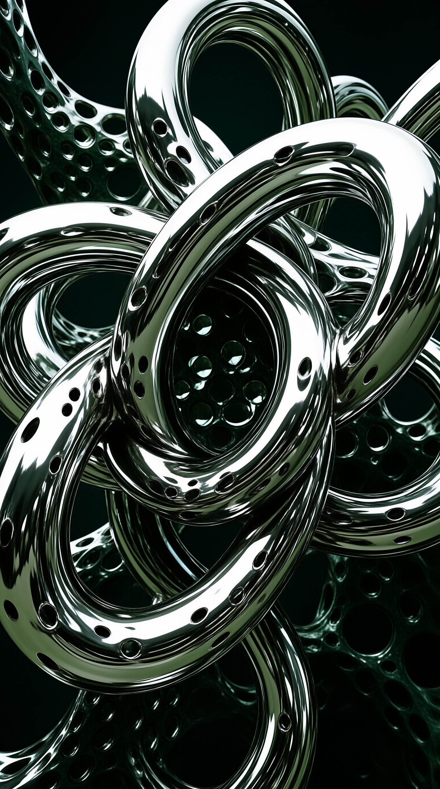 Chrome Torus Ribbons Perforated Form Study