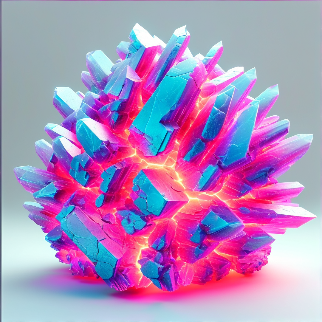 Crystal Spike Cluster — Bold Neon Study