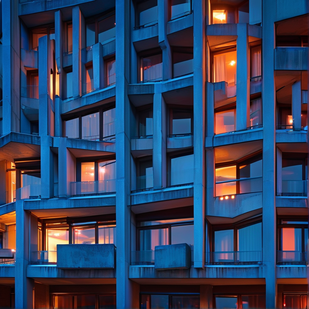 Blue Hour Architectural Detail