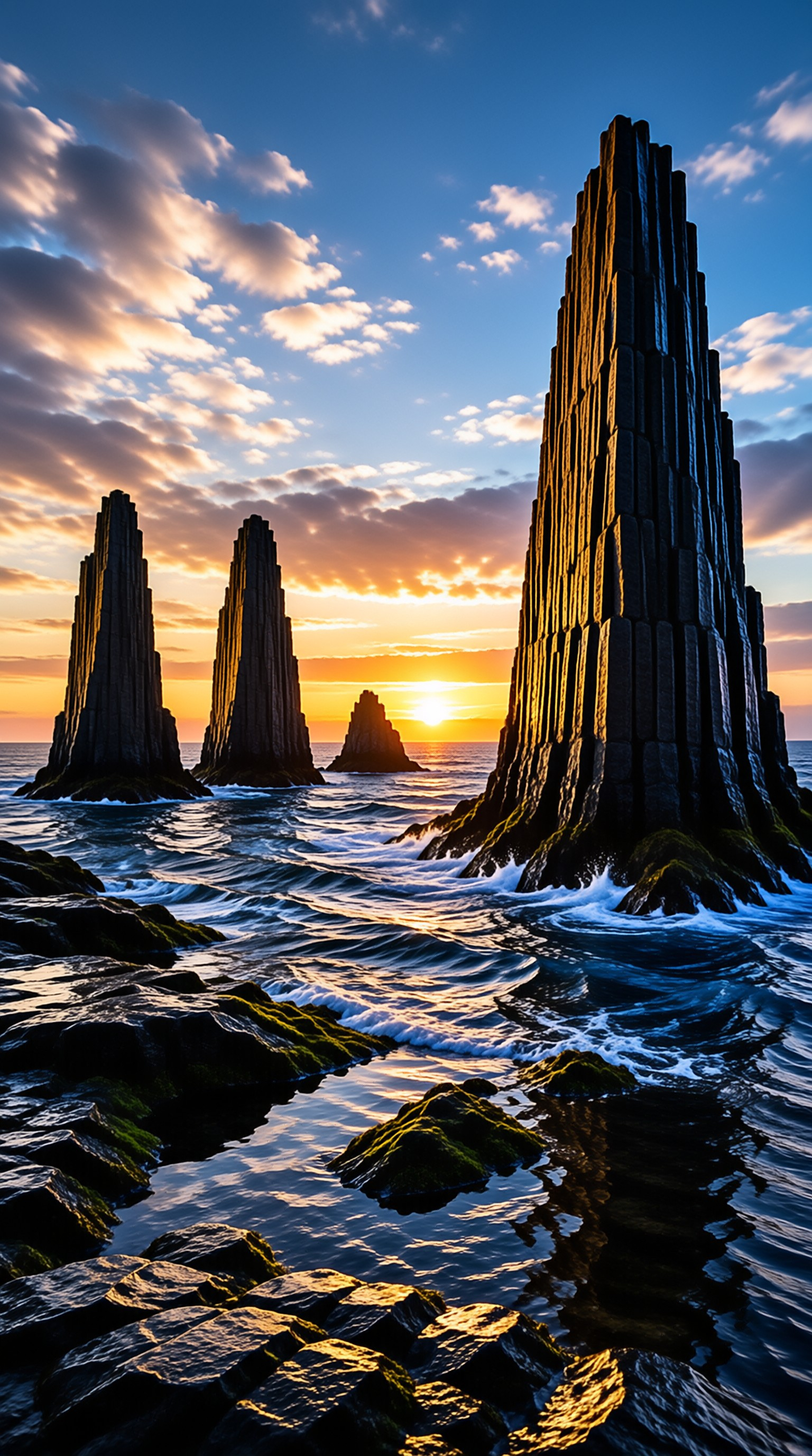 Basalt Sea Stacks Landscape