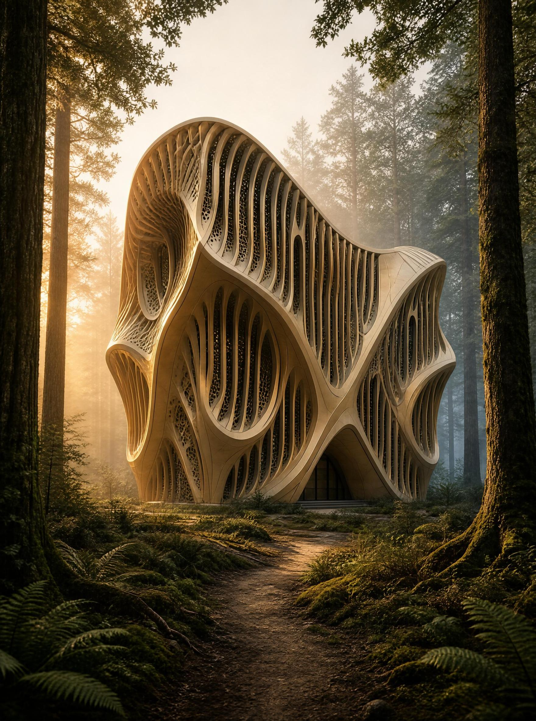 Organic Pavilion in Forest