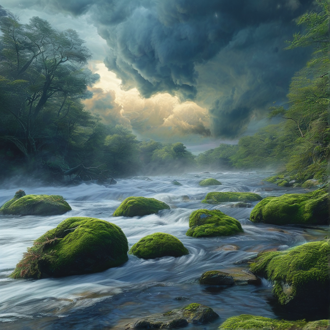 Mossy River Landscape
