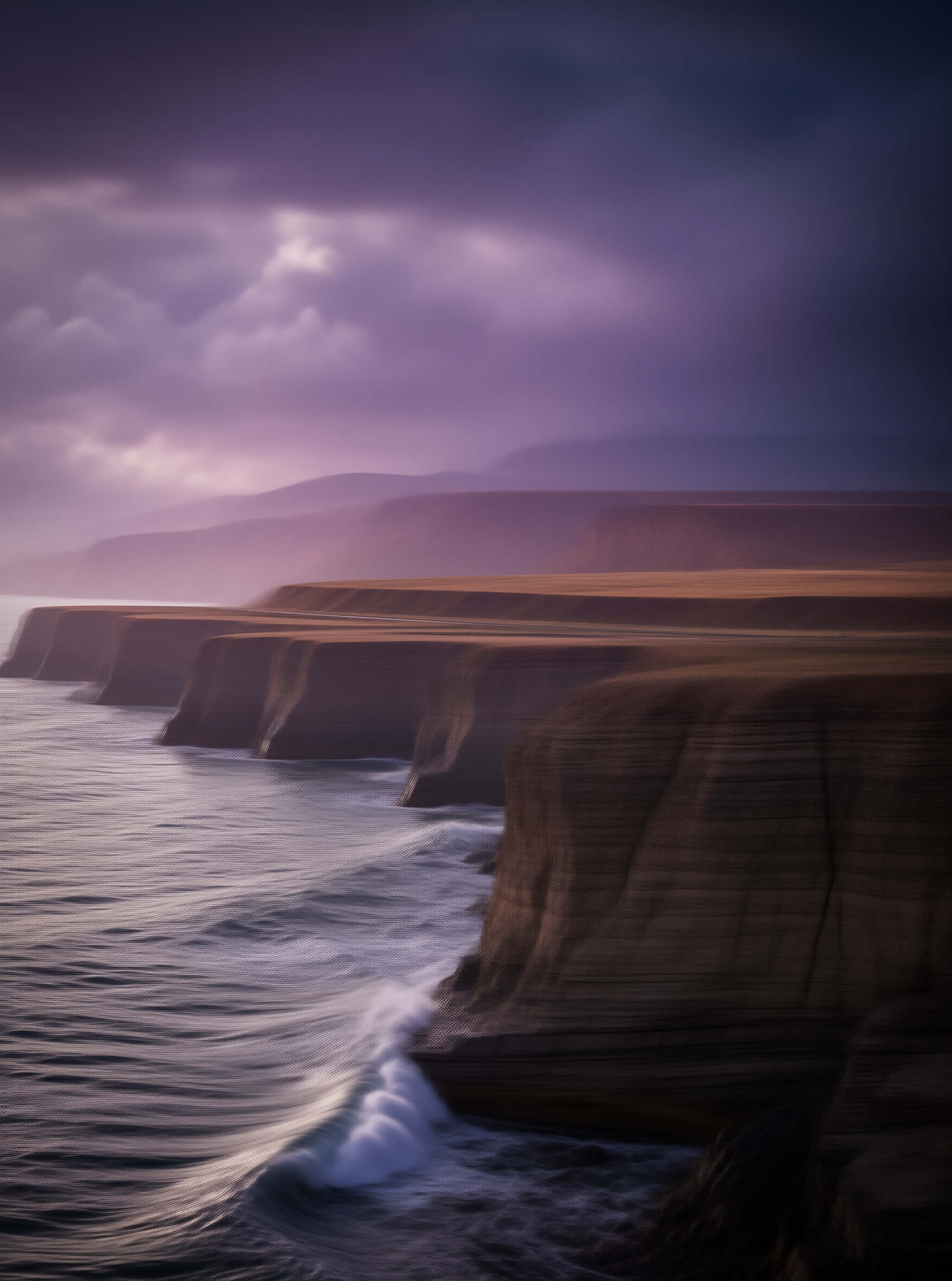 Coastal Cliffs at Dusk