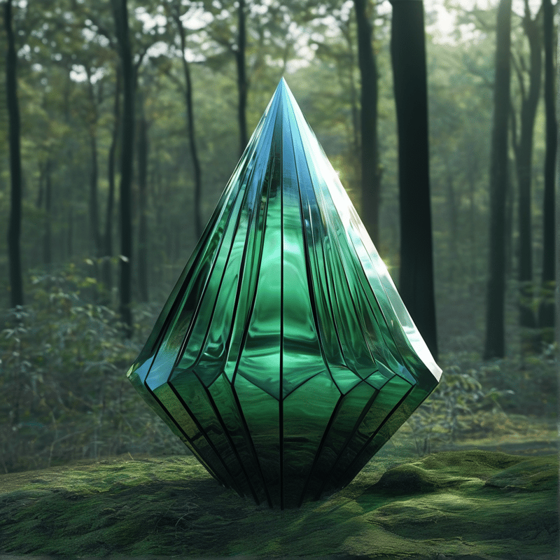 Green Crystal in Forest