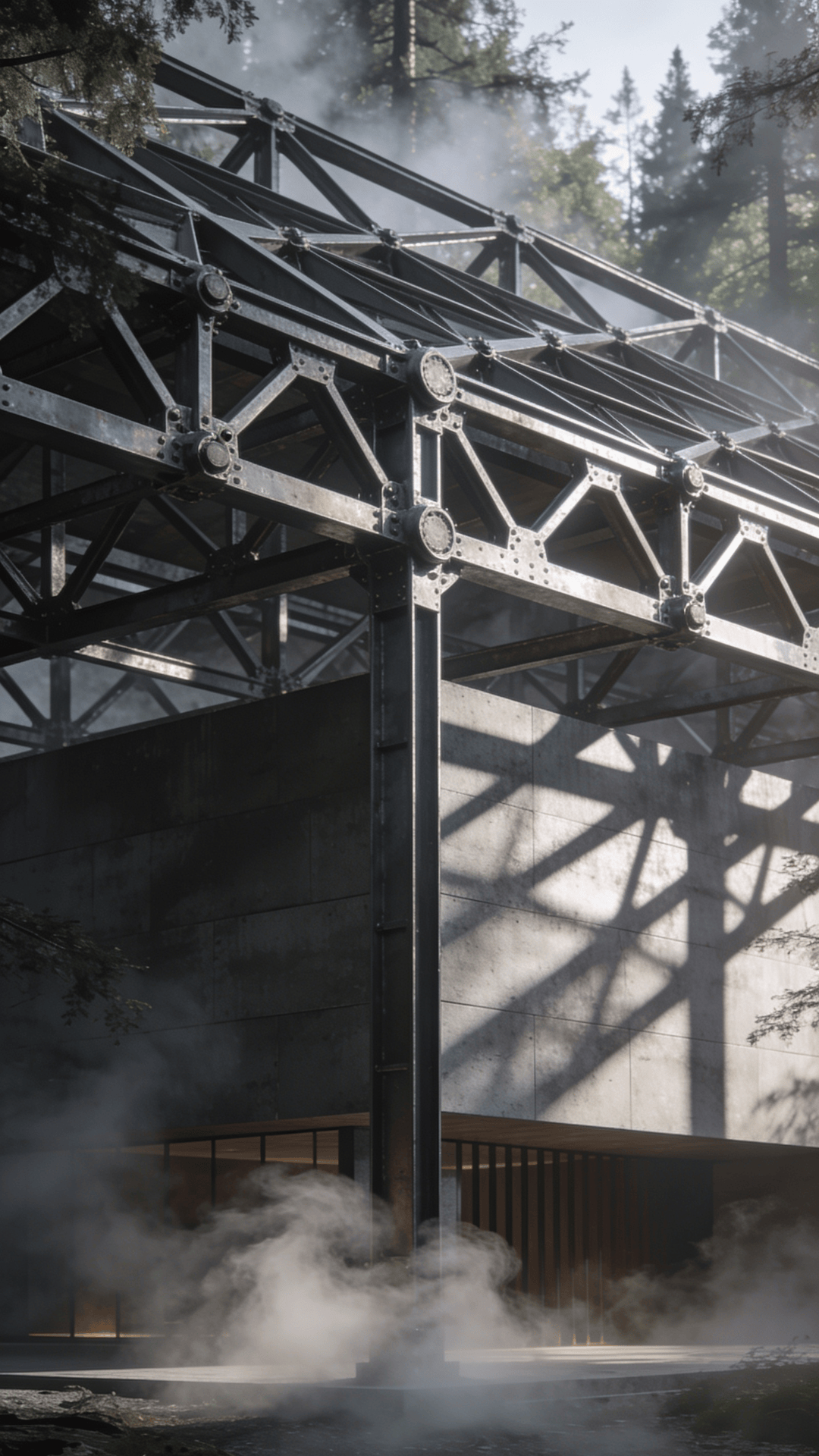 Museum with Steel Frame — Misty Forest
