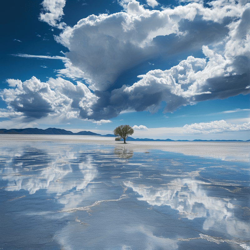 Lone Tree Sky Reflection