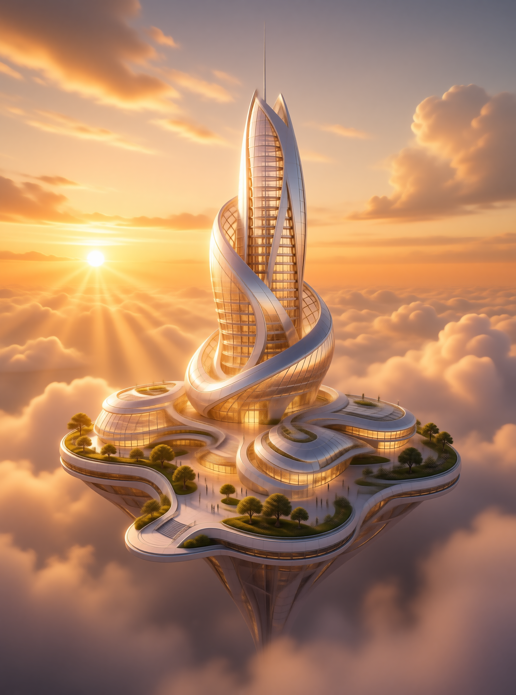 Futuristic Floating Tower