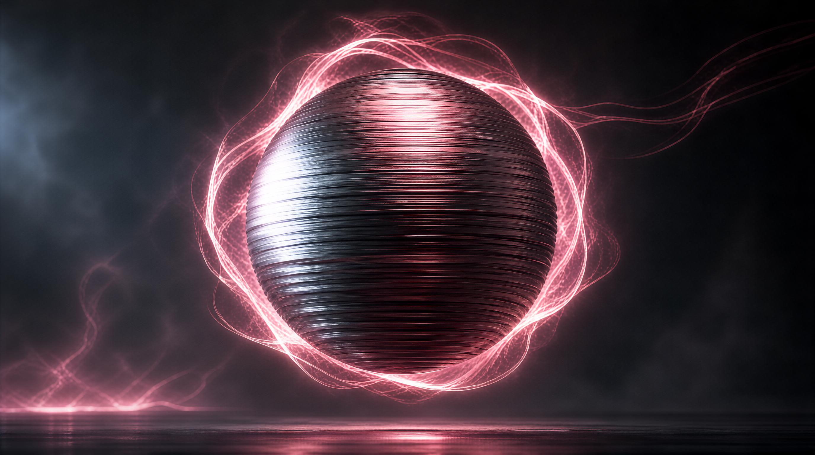 Metallic Sphere with Pink Energy