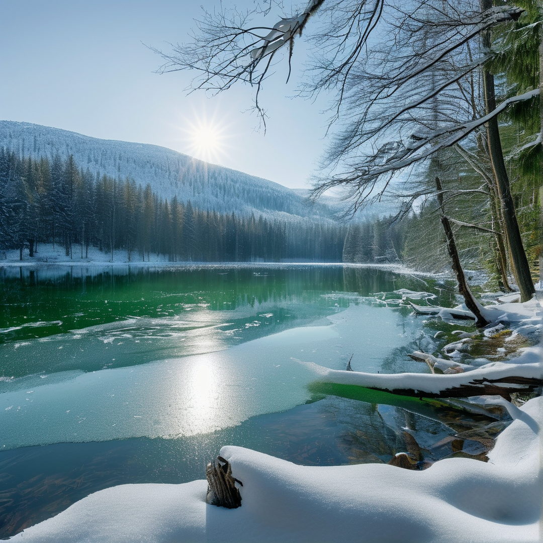 Sunny Winter Lake View