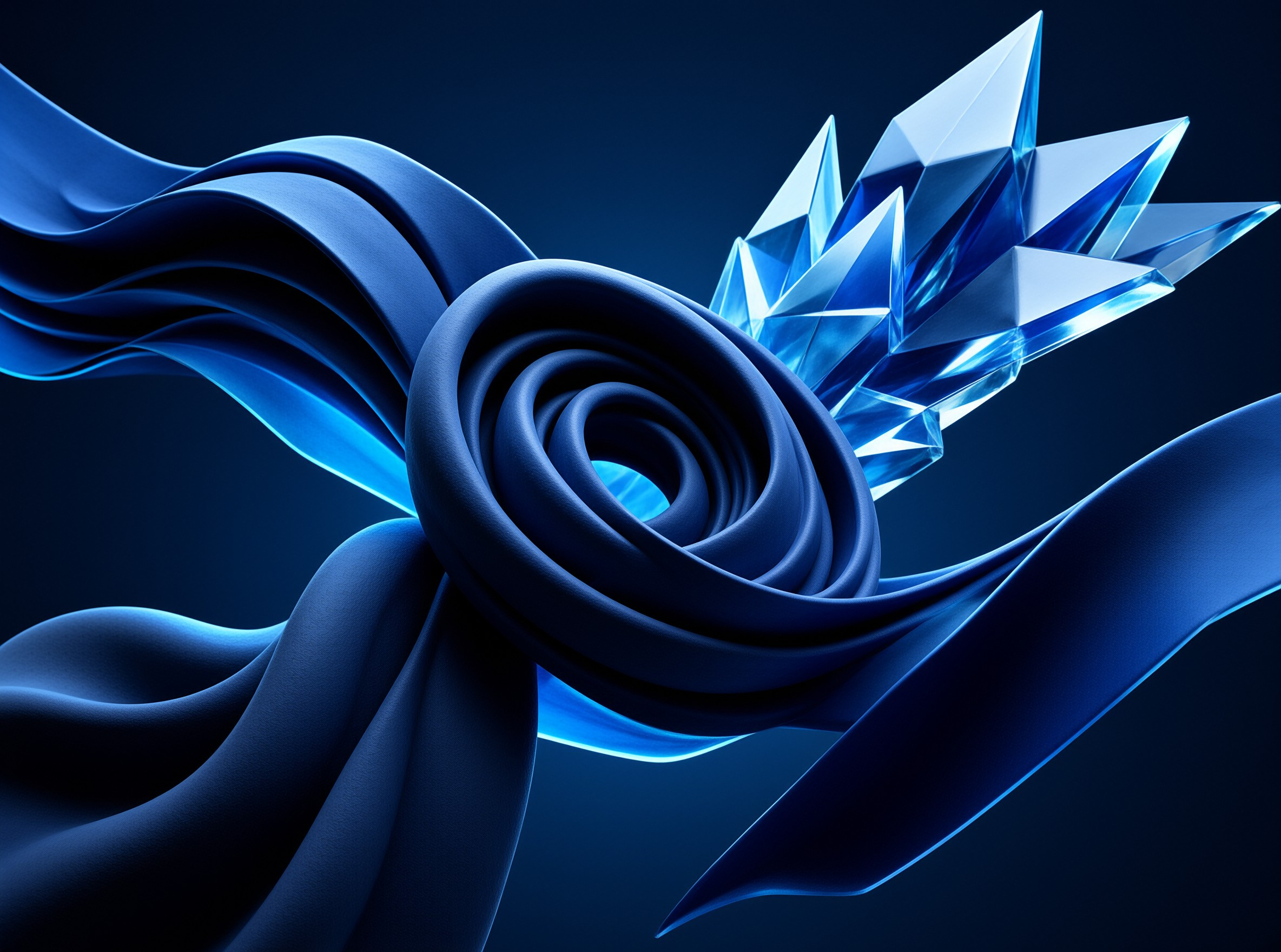 Blue Abstract Crystal Swirl