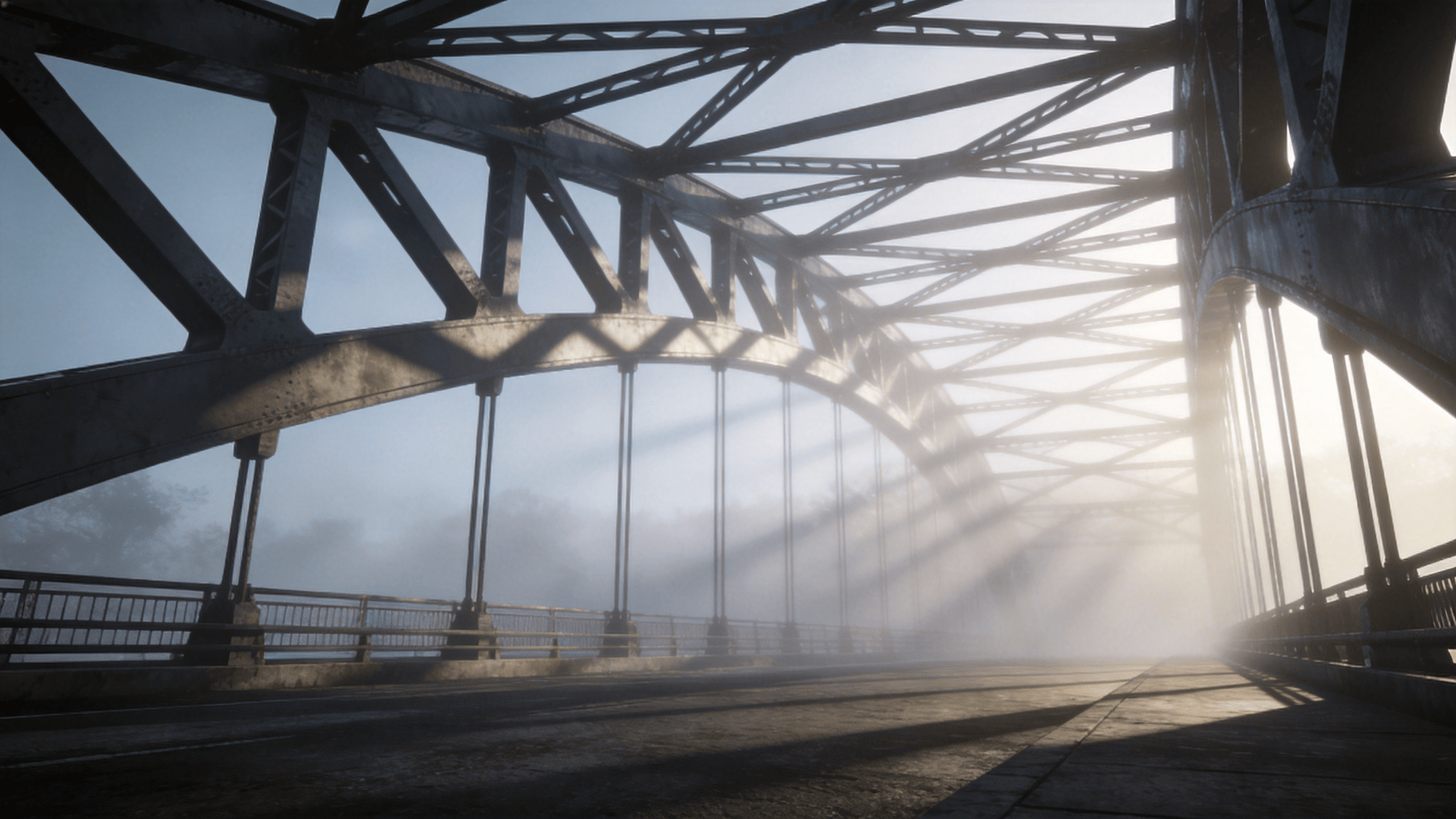 Bridge in Foggy morning