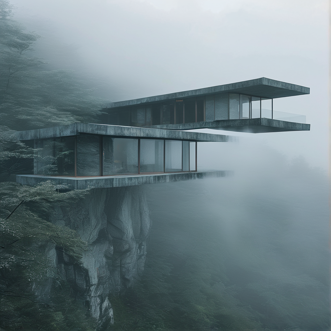 Clifftop Foggy Modern Villa