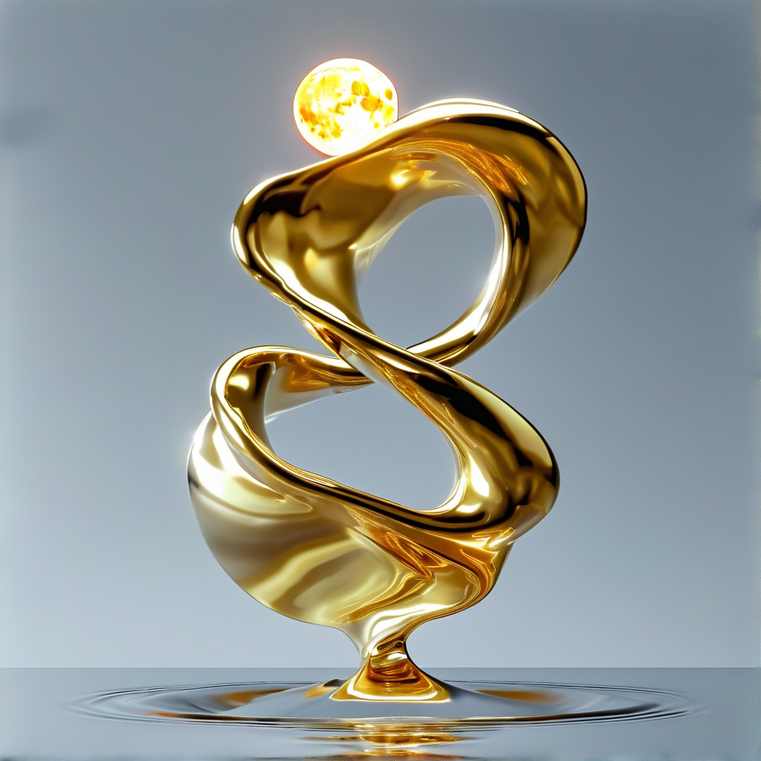 Golden Liquid Sculpture