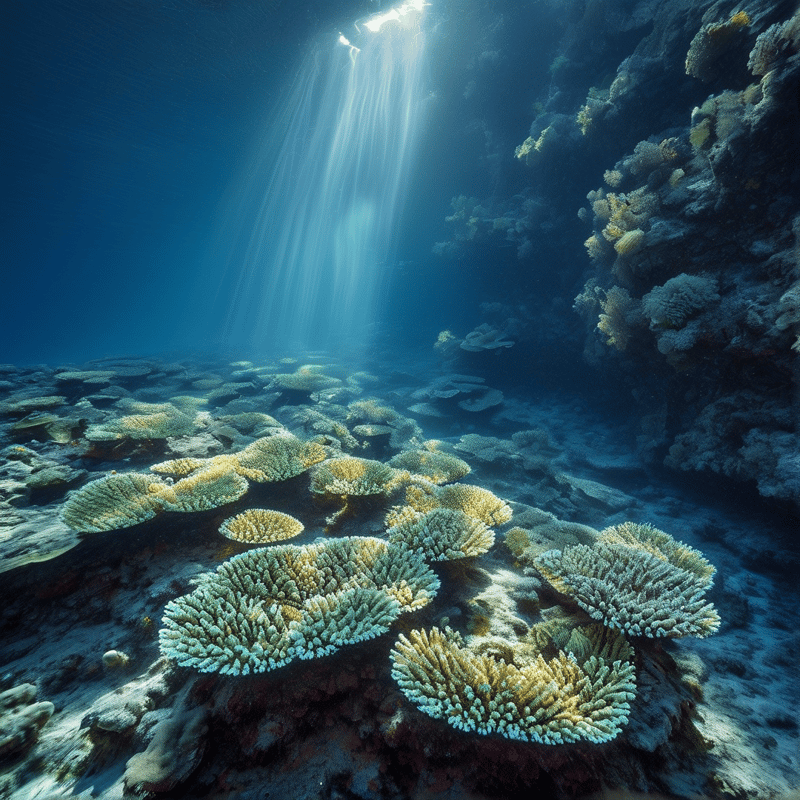 Sunlit Coral Reef Scene
