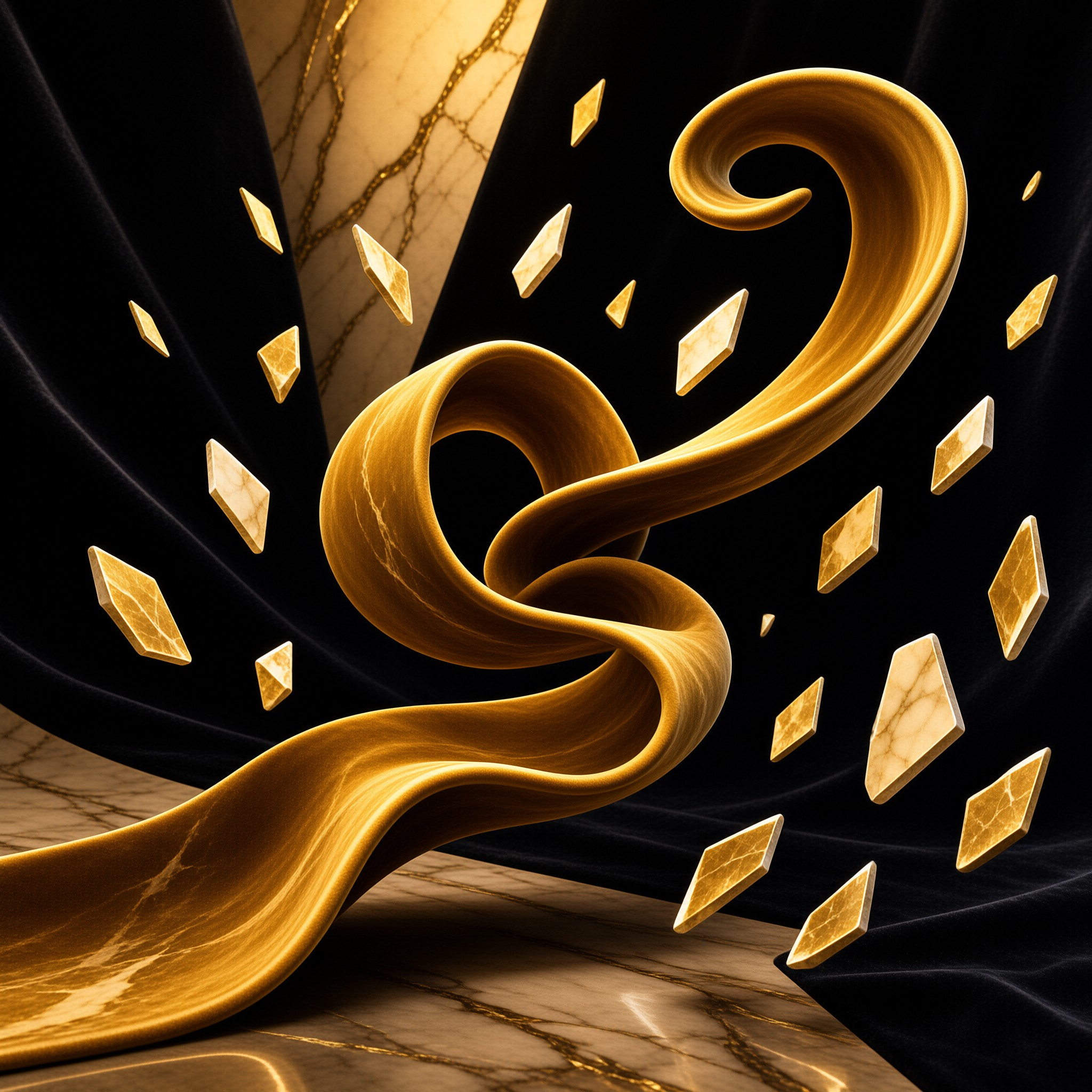 Golden Ribbon and Diamonds