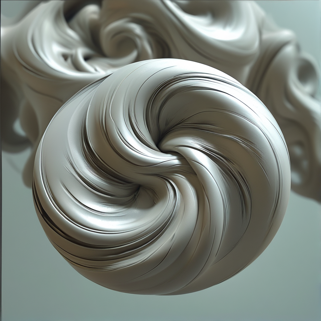 Silver Swirling Sphere