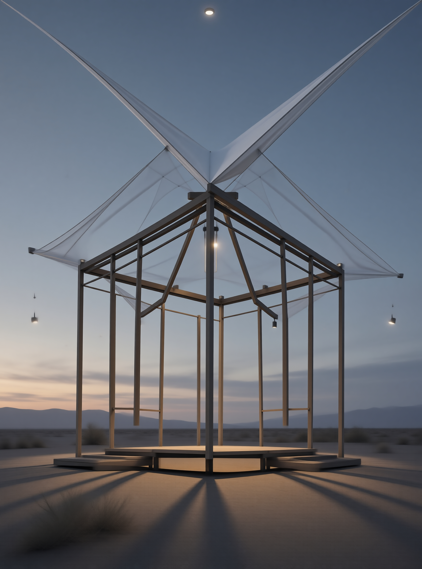 Modern Pavilion at Dusk