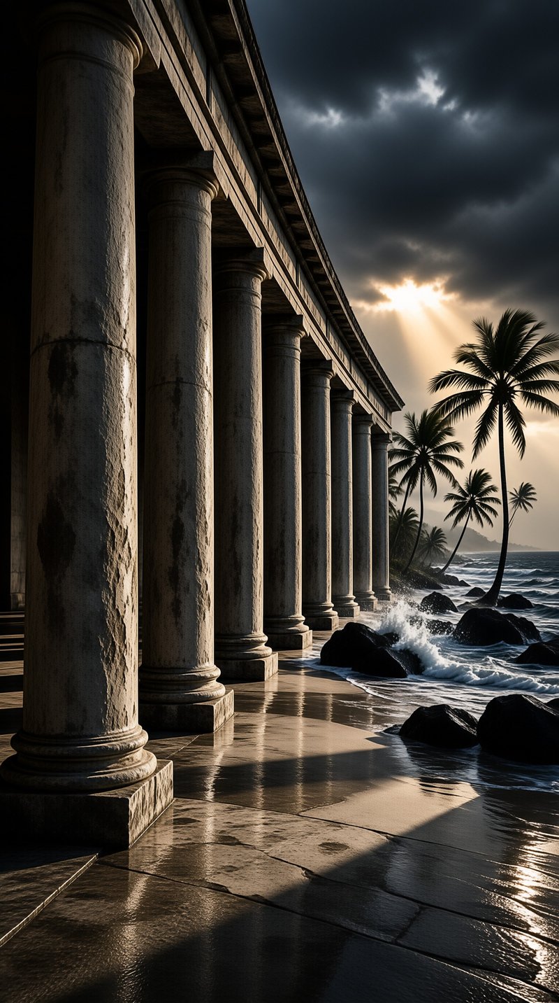 Ancient Columns by the Sea
