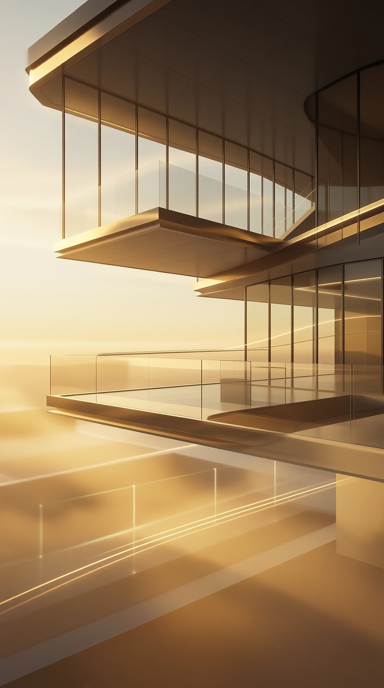 Modern Architecture at Sunset