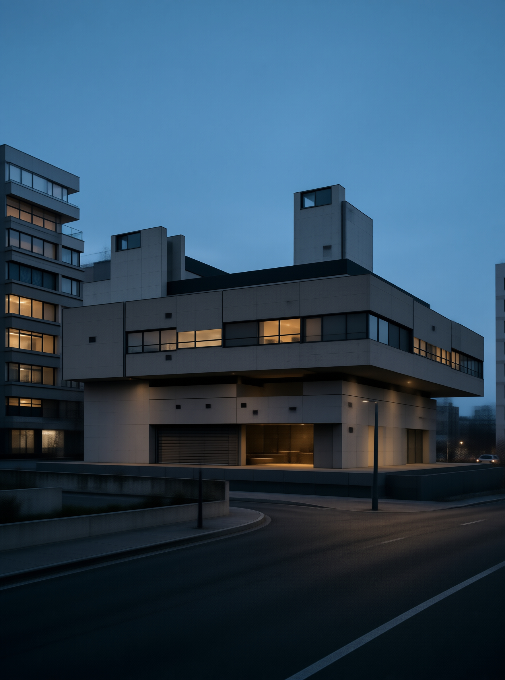 Modern Building at Twilight