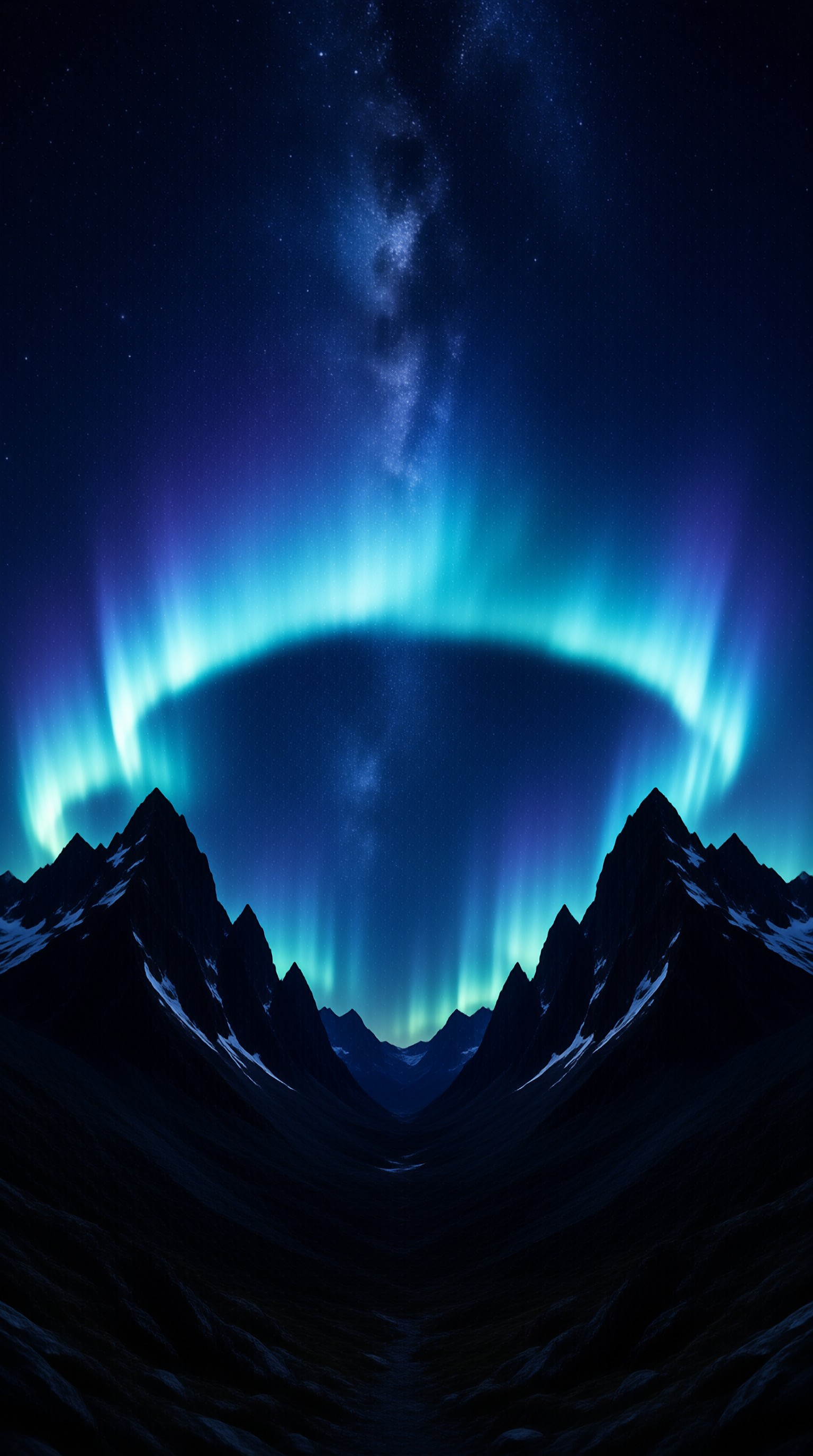 Aurora Over Mountain Peaks