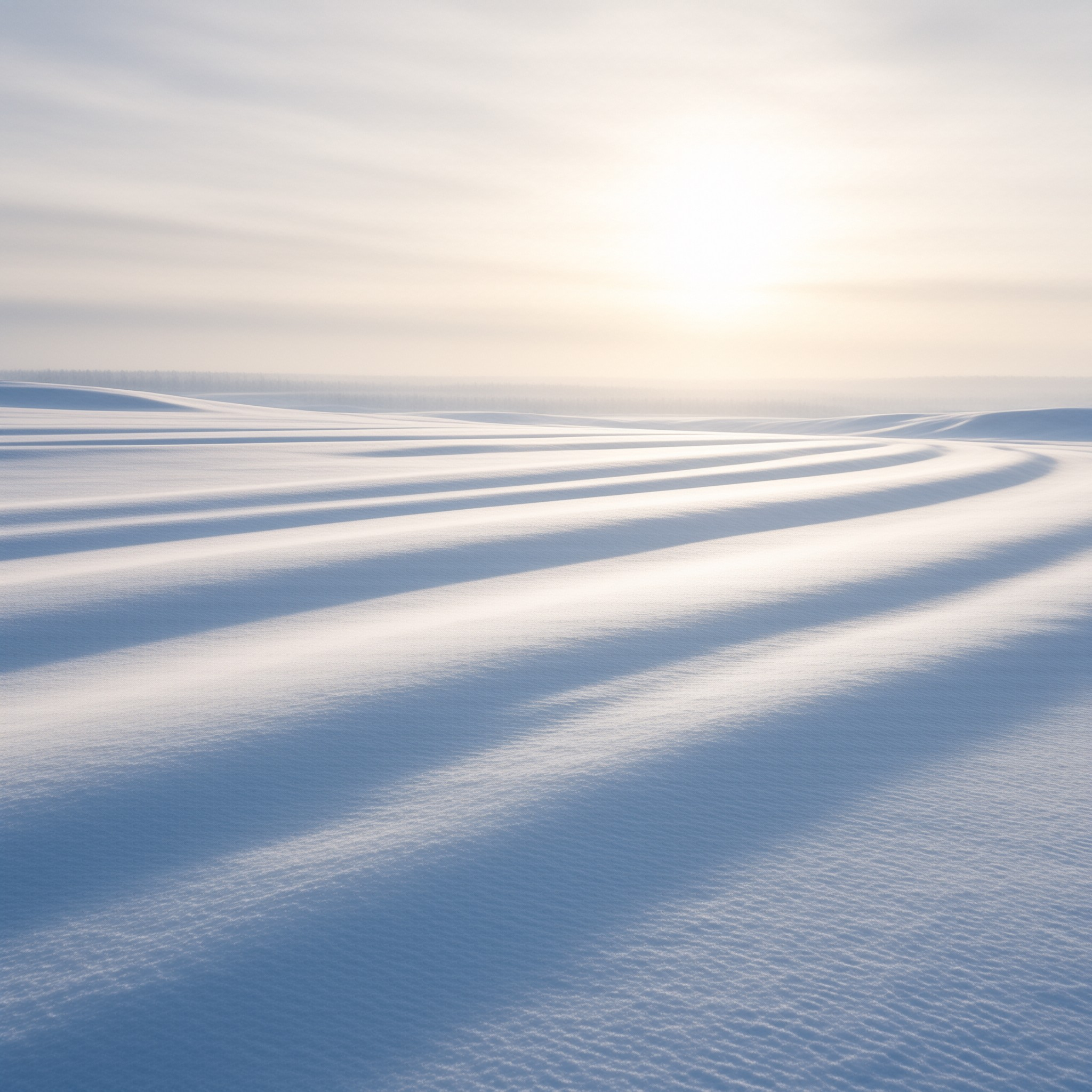 Sunlit Snowy Terrain