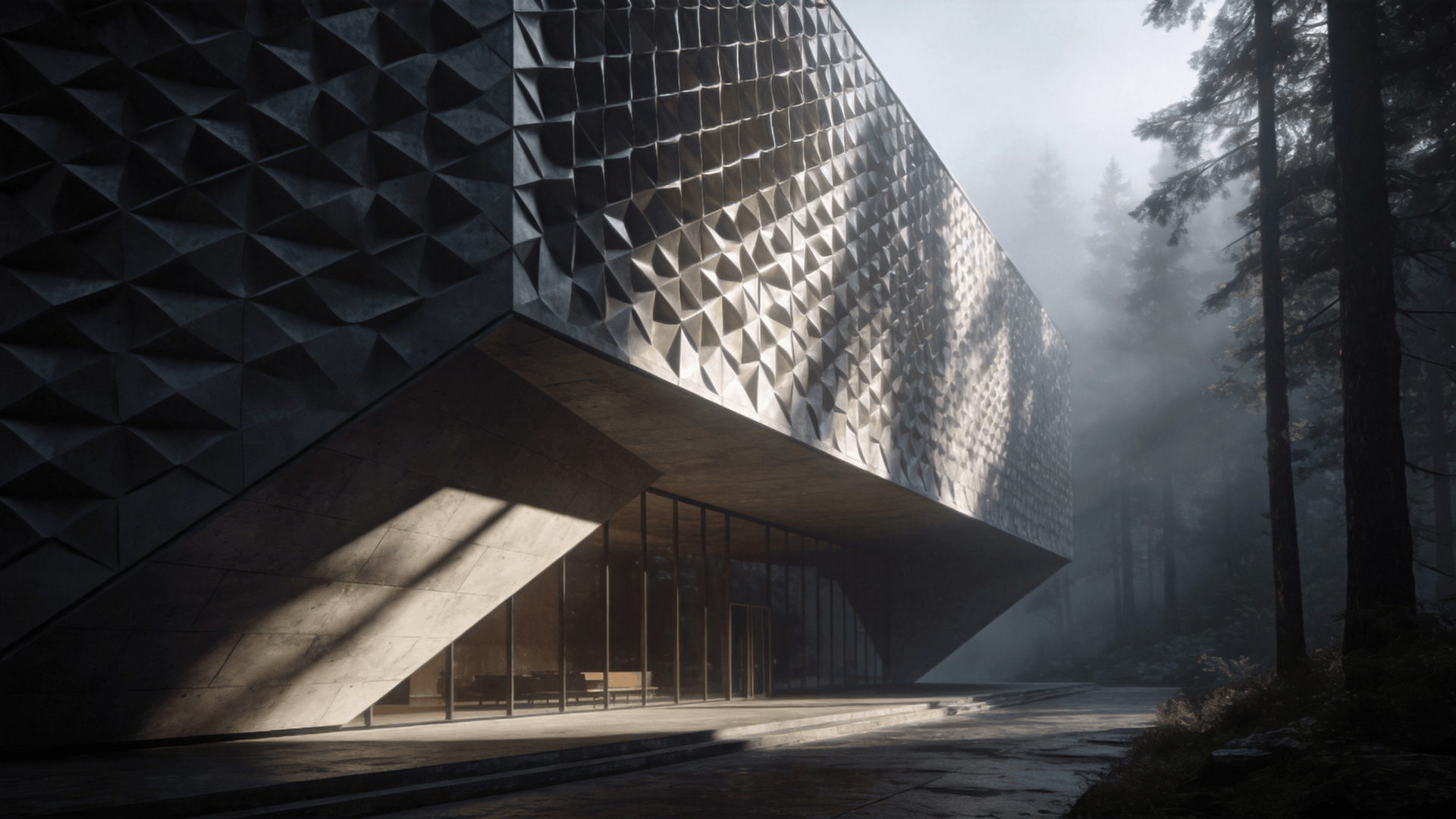 Museum in Misty Forest