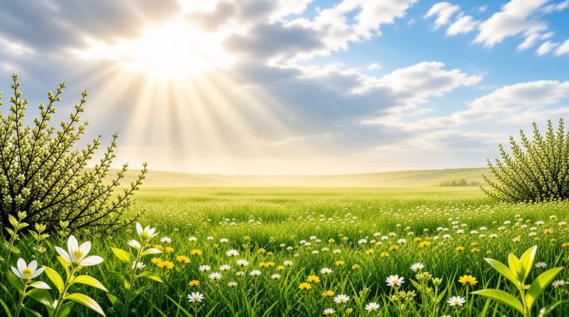 Sunny Meadow with Wildflowers