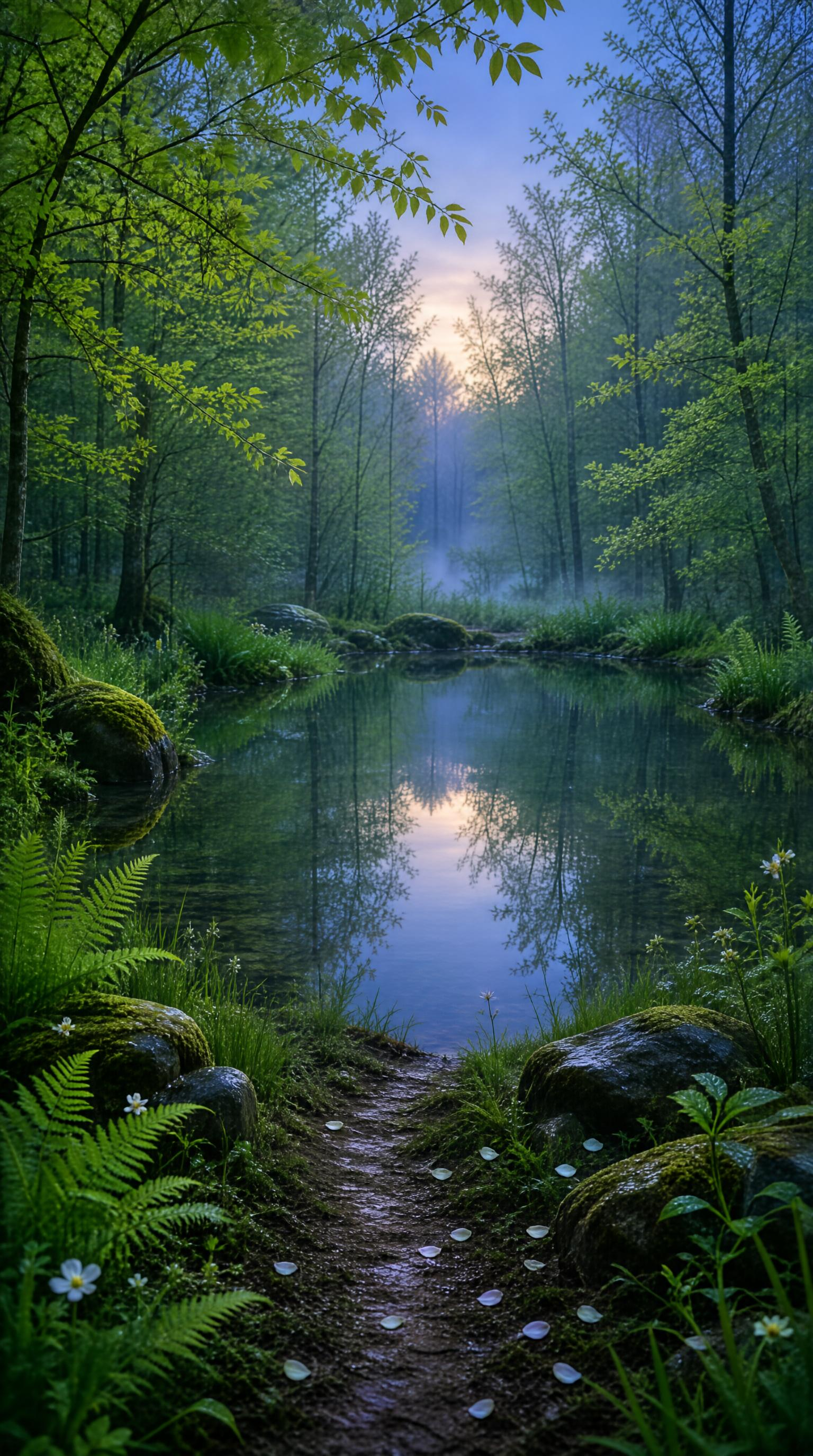 Forest Pond at Dawn
