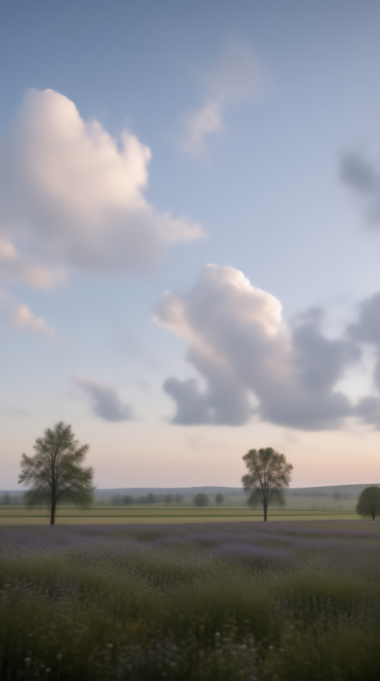 Serene Meadow with Trees