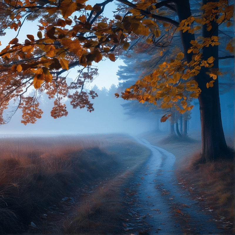 Misty Autumn Path