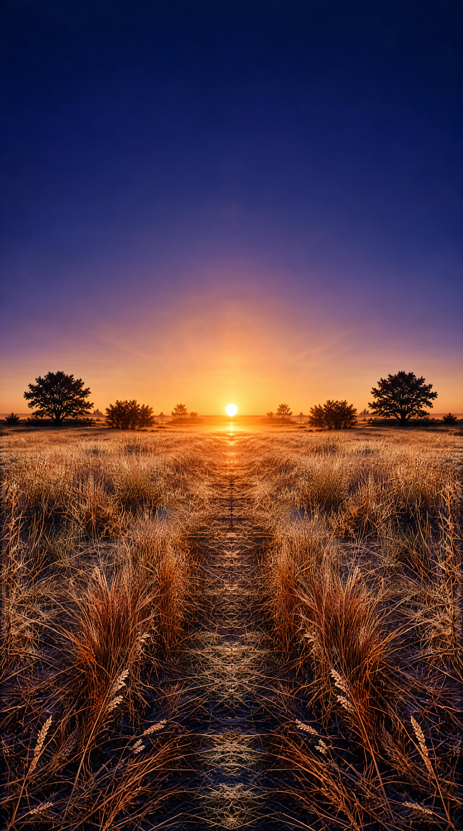 Sunset Over Field