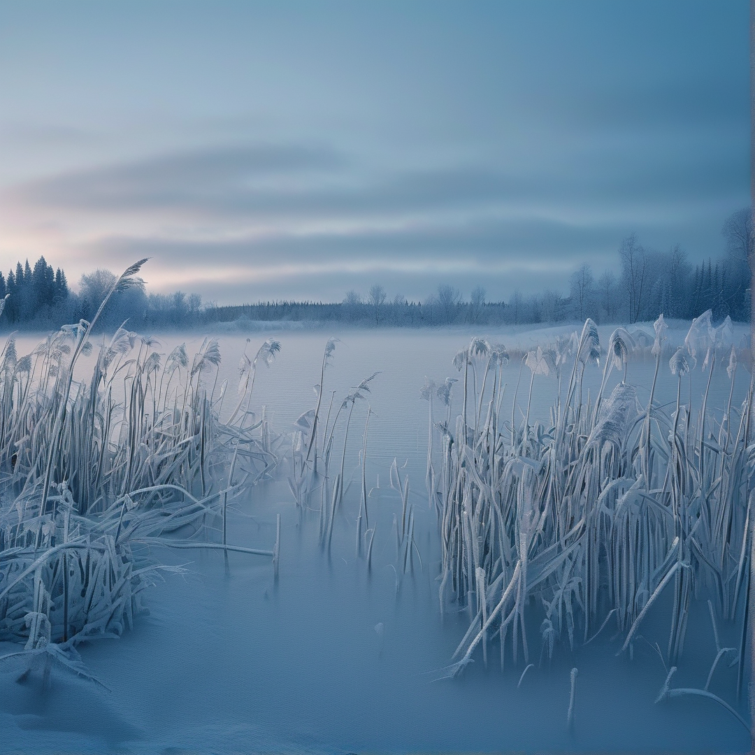 Frozen Wetland at Dawn