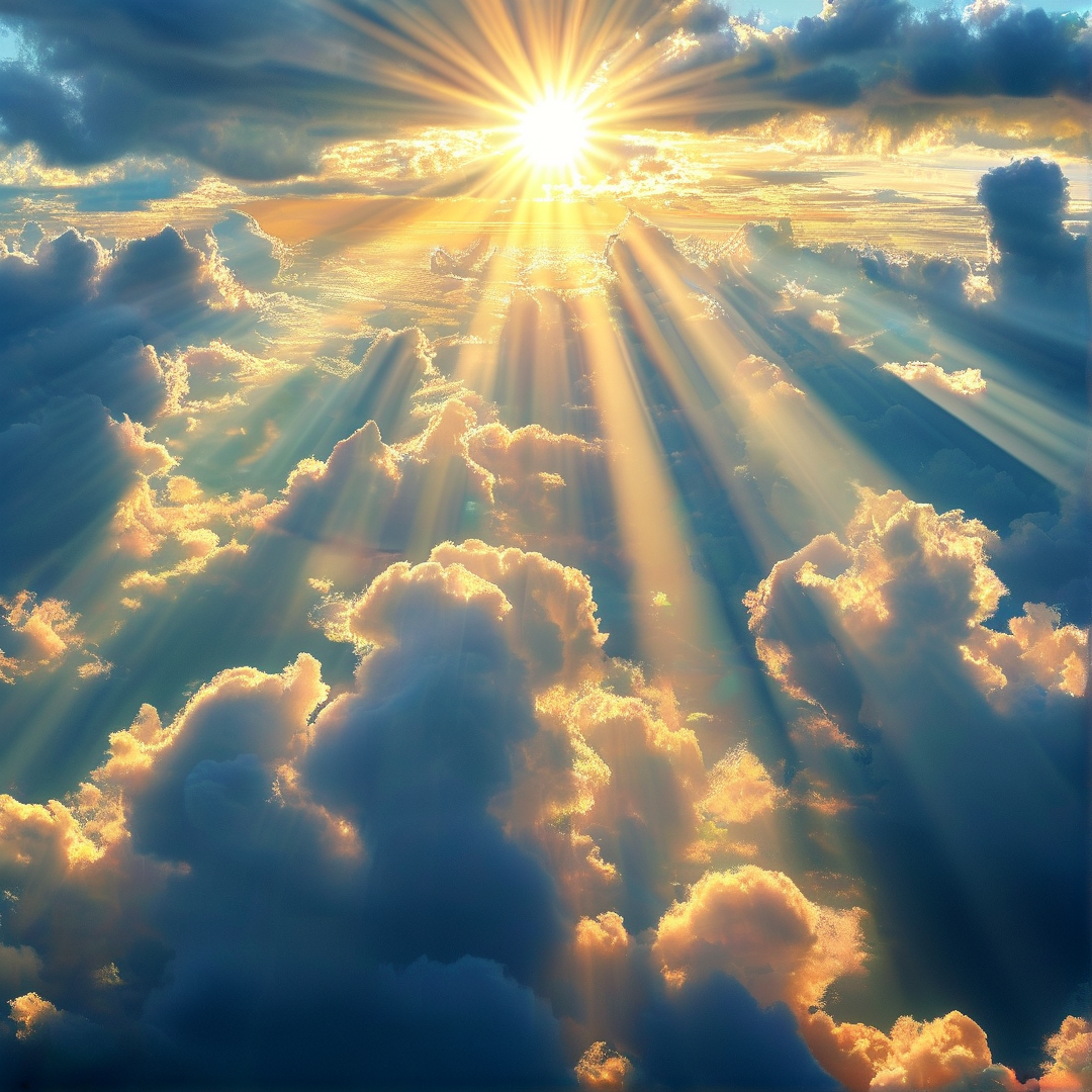 Sun Rays Breaking Clouds
